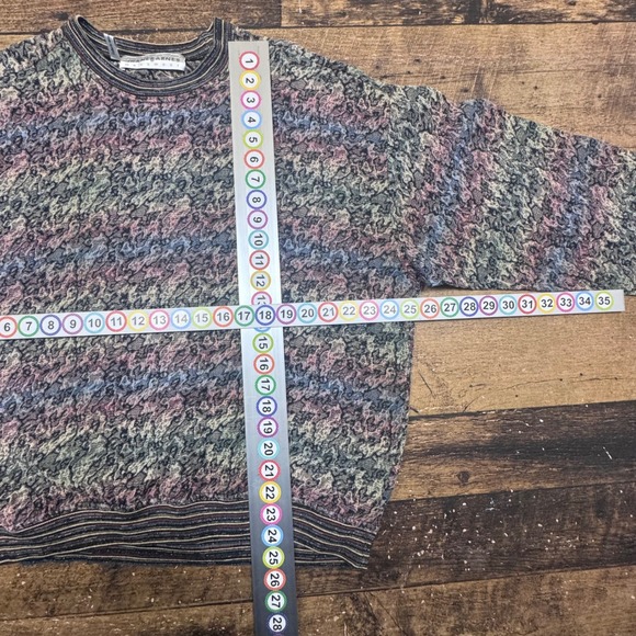 JHANE BARNES Menswear Textured Geometric Pattern Crewneck Sweater Made in Japan‎ - Picture 3 of 6